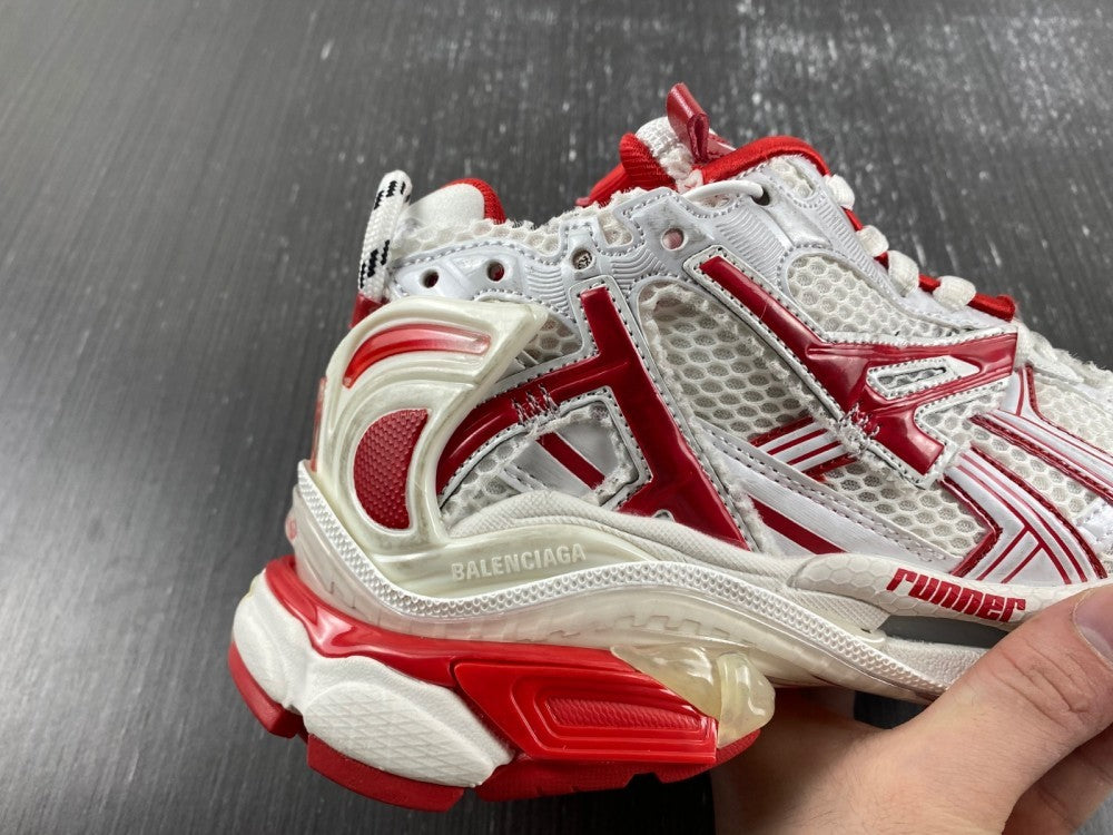 Low Top Sneakers, White Red Colorway, Lace Up Design, Casual Gift for Sneaker Fans