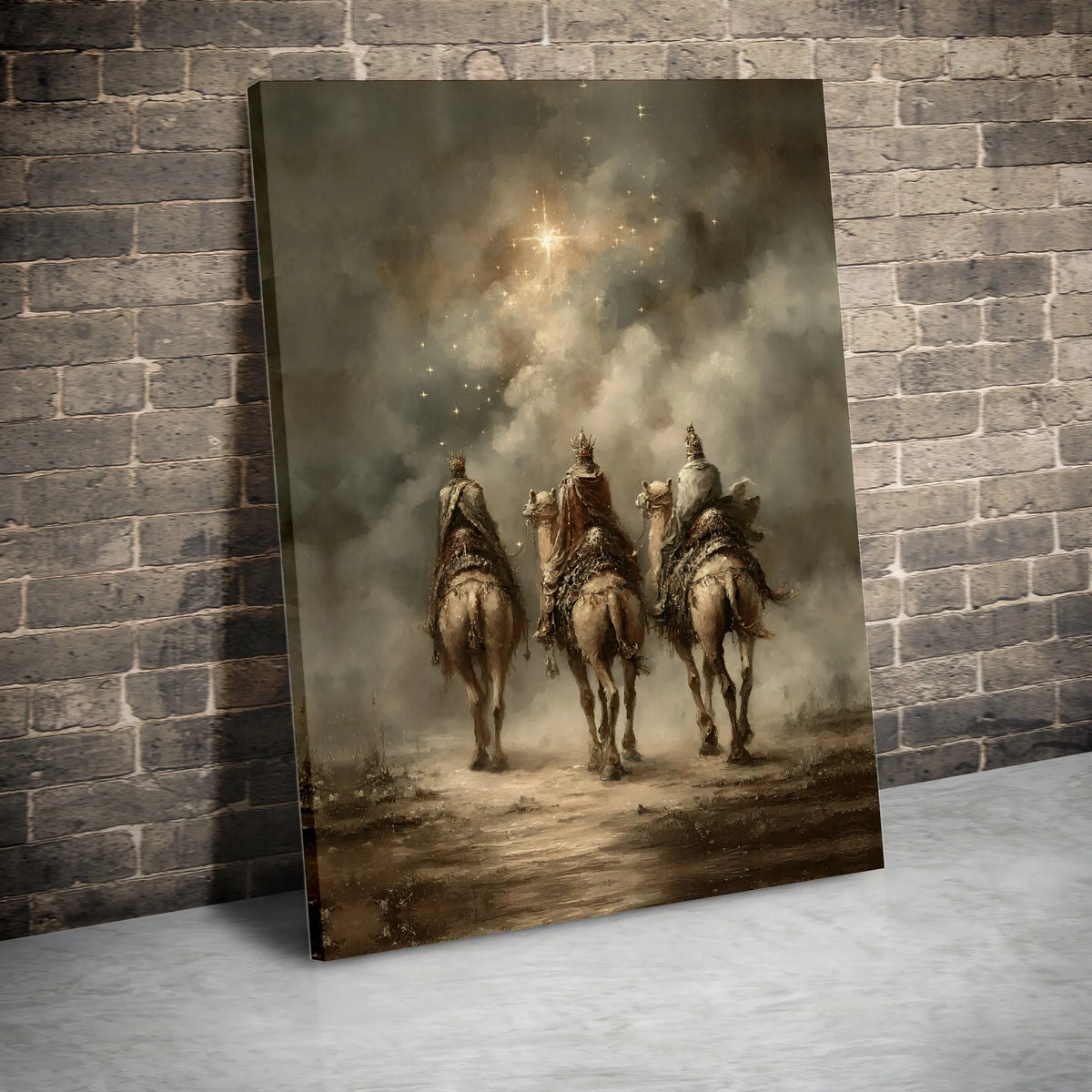 Star of Bethlehem Nativity Canvas Print, Three Wise Men Canvas Art, Christian Magi Christmas Canvas, Religious Holiday Wall D