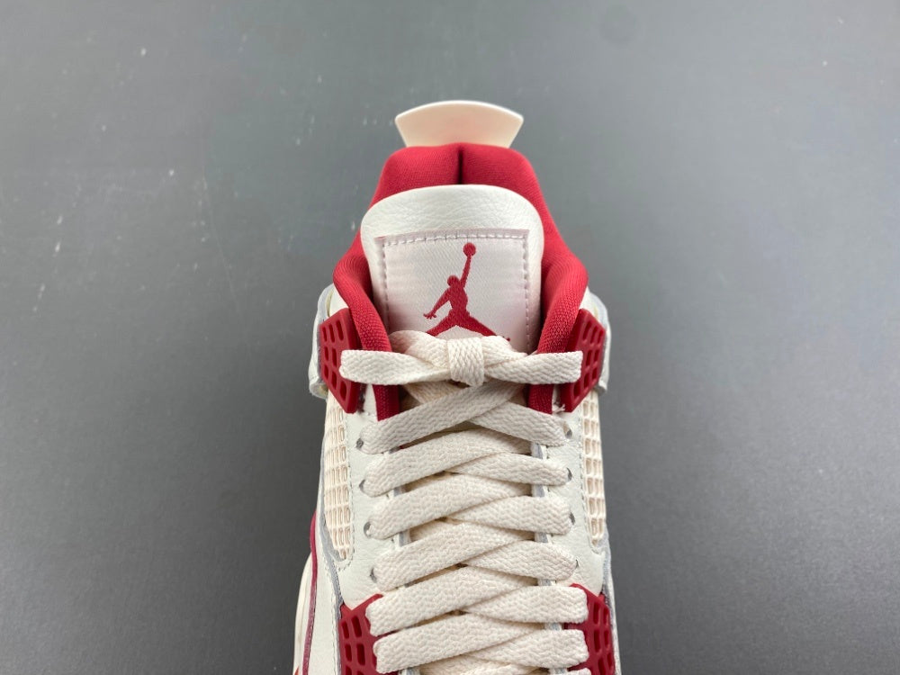 Low Top Sneakers, Off White Red Colorway, Valentine Design, Lace Up Design, Casual Gift for Sneaker Fans