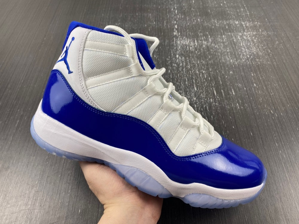 Sneakers, White Blue Colorway, Leather Footwear, Lace Up Design, Casual Gift for Sneaker Fans