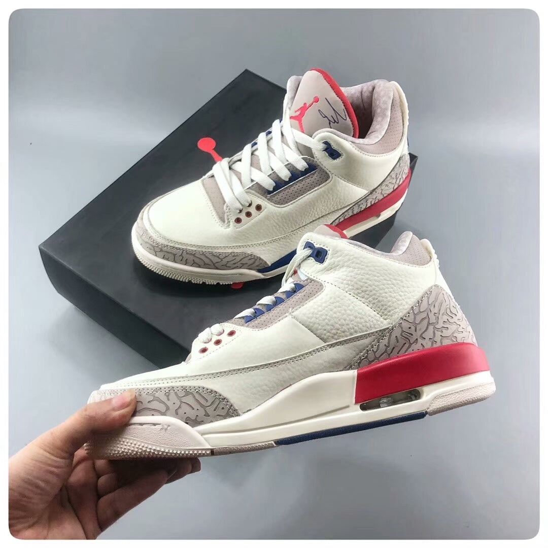 Sneakers, Cream Red Colorway, Lace Up Design, Casual Gift for Sneaker Fans