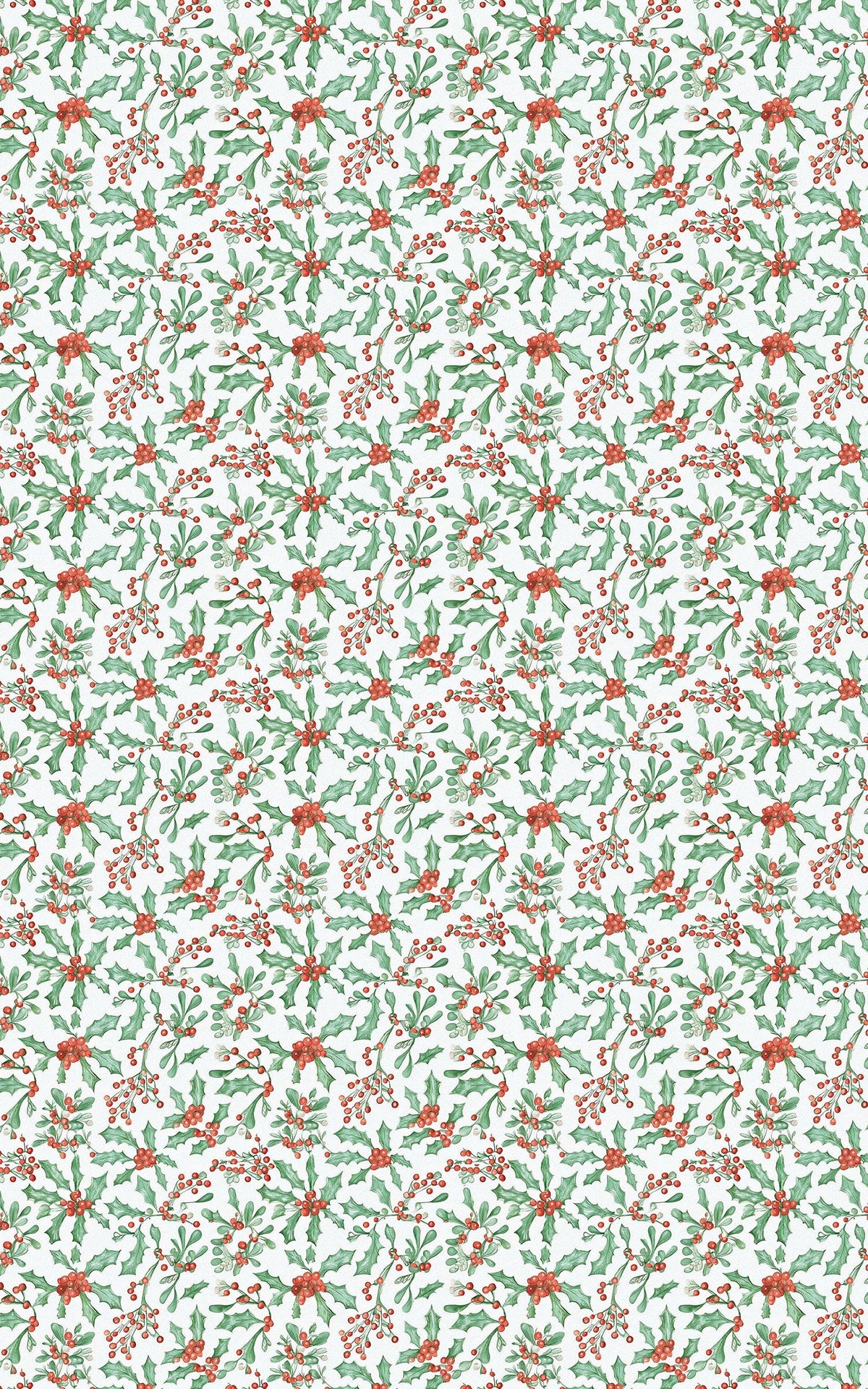 Holly Berry Holiday Gift Wrap, Christmas Mistletoe Wrapping Paper, Botanical Winter Gift Wrapping Paper, Festive Xmas Wrappin