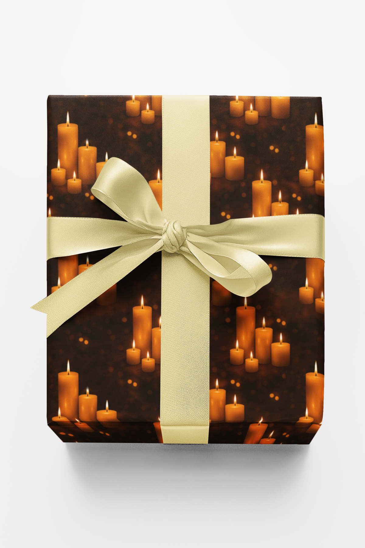 Religious Church Gift Wrap, Candlelight Mass Christmas Wrapping Paper, Bokeh Candle Holiday Wrapping Paper, Faith Christmas W