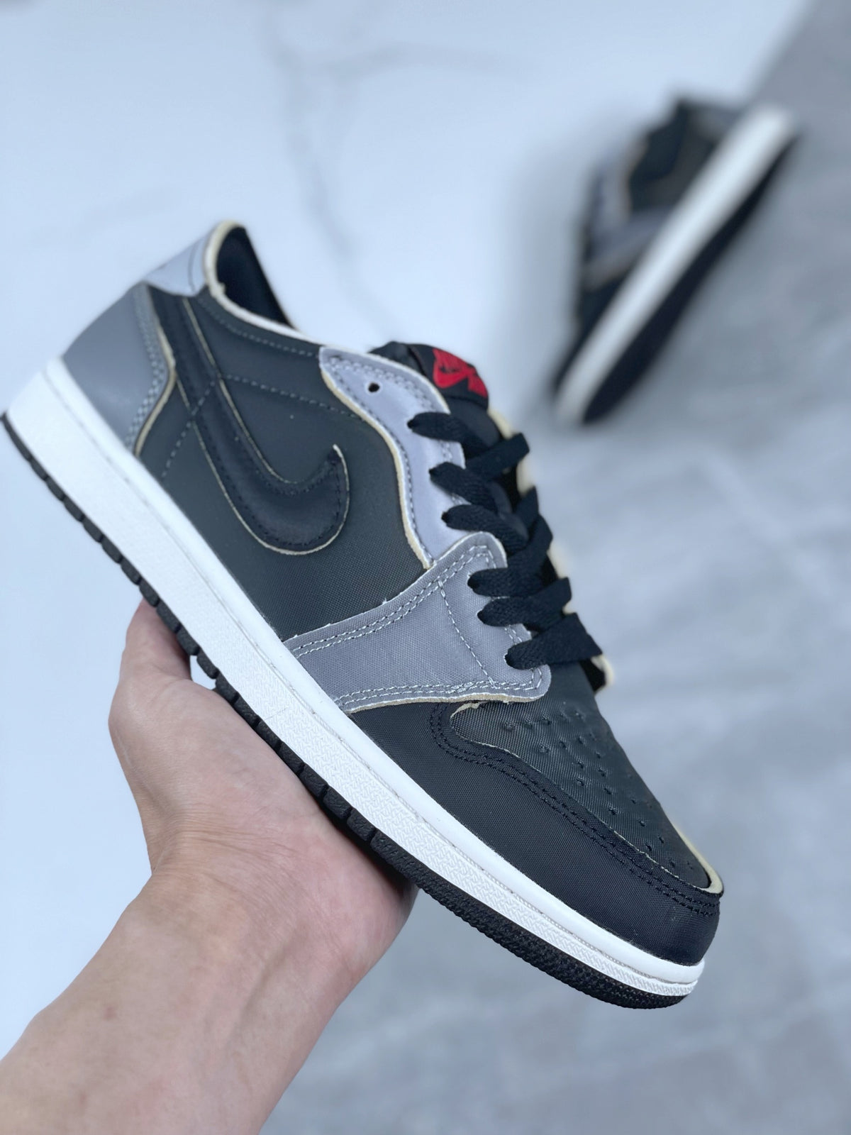 Retro Low Top Sneakers, Black Gray Colorway, Lace Up Design, Casual Gift for Sneaker Fans