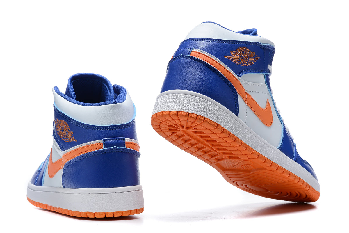 Sneakers, Blue Orange Colorway, Lace Up Design, Casual Gift for Sneaker Fans