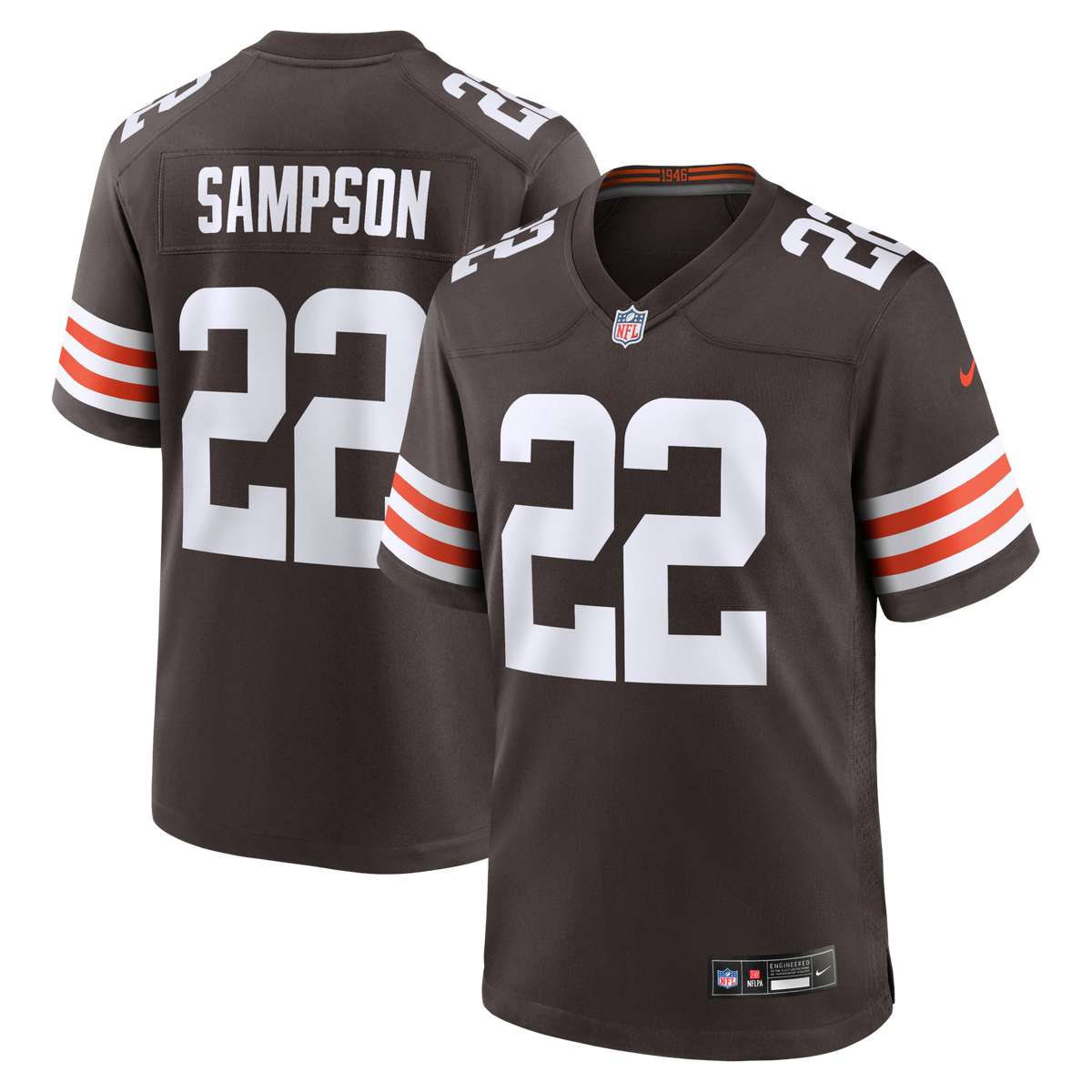 Cleveland Browns Dylan Sampson Brown Team Game Jersey