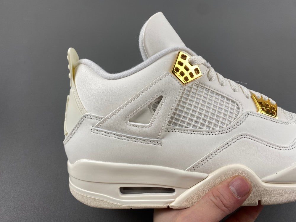 Low Top Sneakers, White Gold Colorway, Metallic Finish, Lace Up Design, Casual Gift for Sneaker Fans
