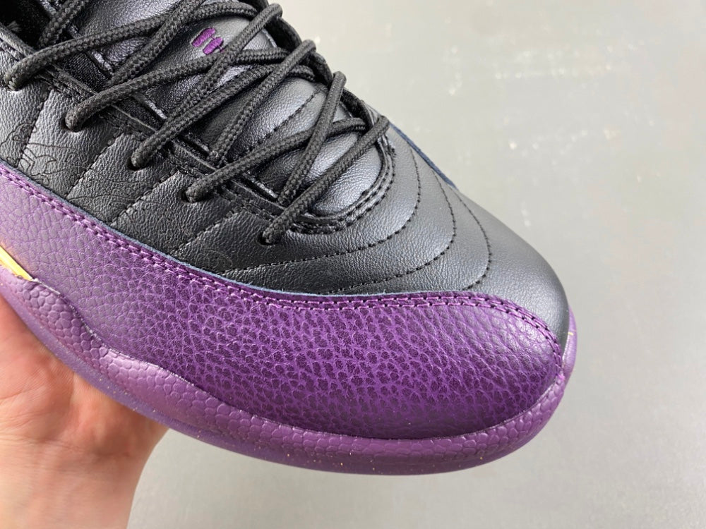 Retro High Top Sneakers, Black Yellow Purple Colorway, Leather Footwear, Lace Up Design, Casual Gift for Sneaker Fans