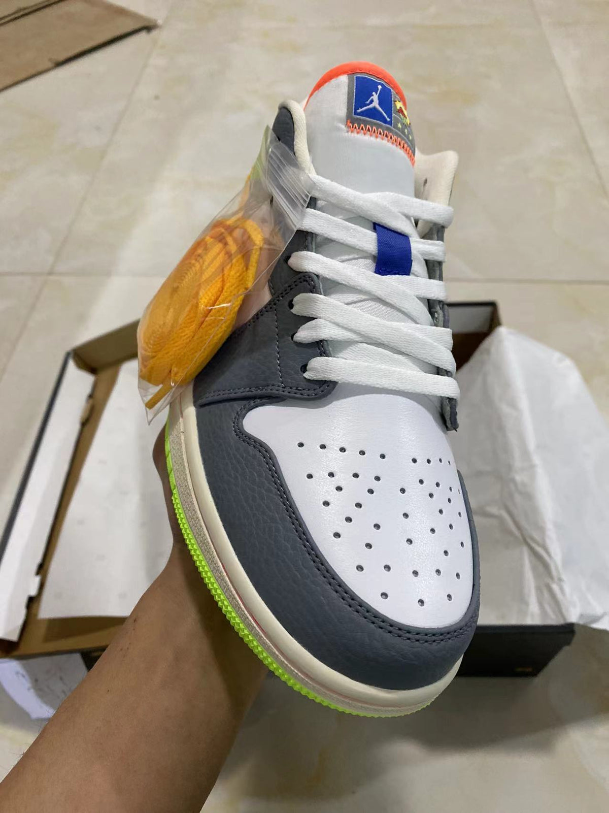 Low Top Sneakers, White Gray Colorway, Lace Up Design, Casual Gift for Sneaker Fans