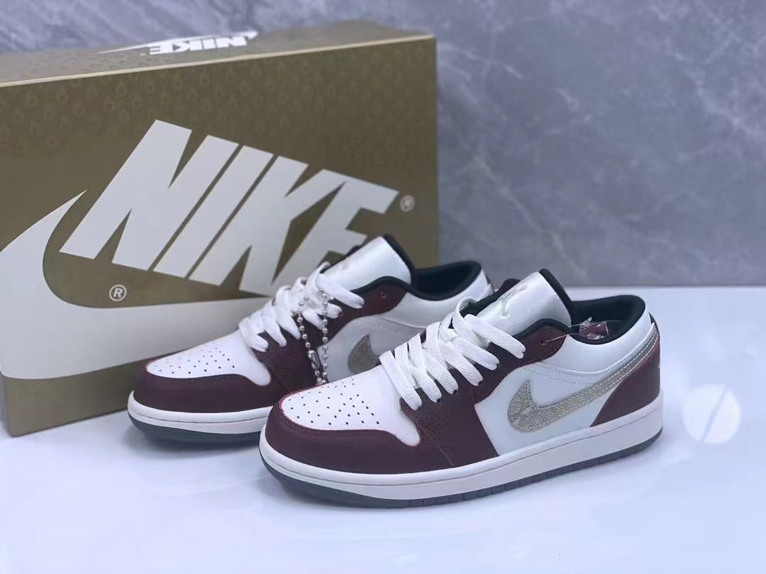 Low Top Sneakers, Brown White Colorway, Lace Up Design, Casual Gift for Sneaker Fans