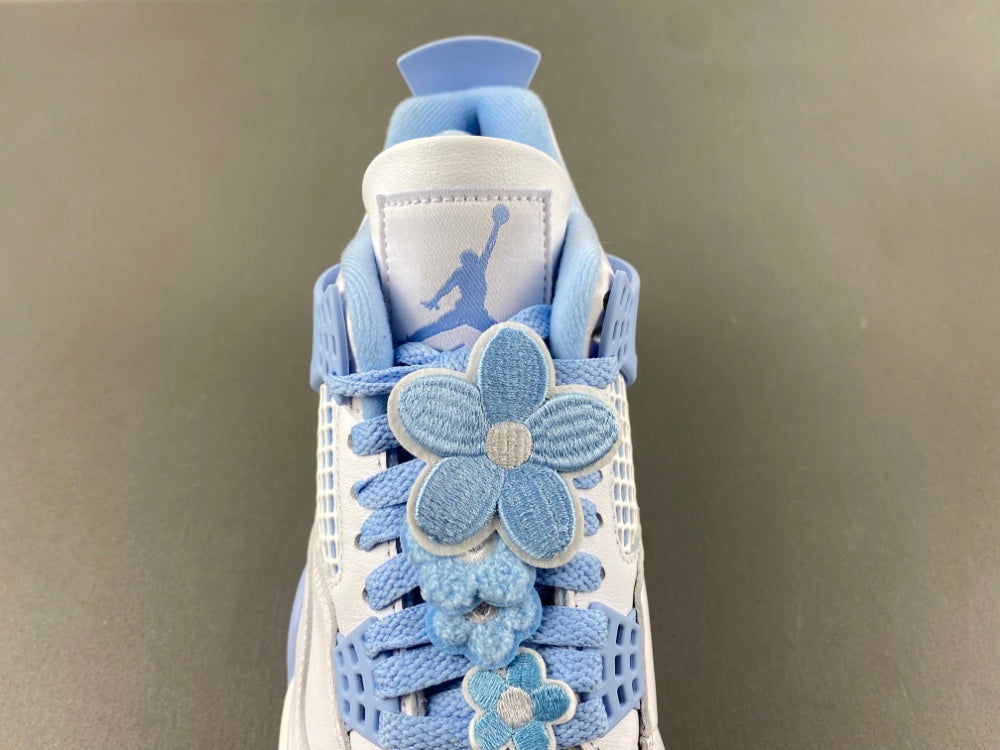 Low Top Sneakers, White Blue Colorway, Lace Up Design, Casual Gift for Sneaker Fans