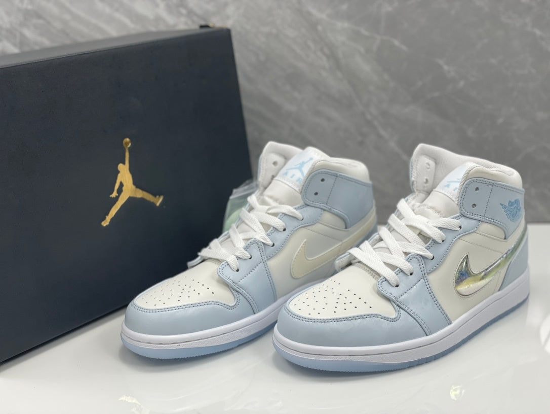 Mid Top Sneakers, Blue Colorway, Gradient Colorway, Lace Up Design, Casual Gift for Sneaker Fans