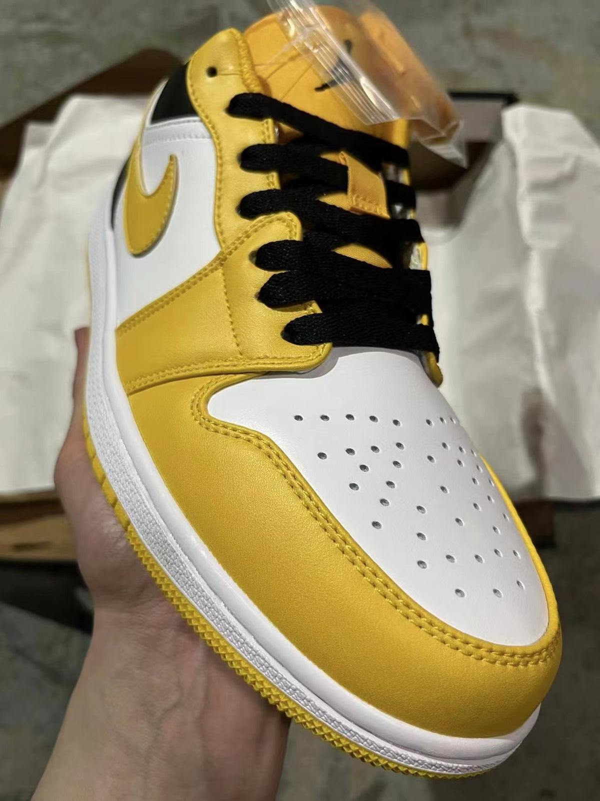Low Top Sneakers, Black Yellow Colorway, Lace Up Design, Casual Gift for Sneaker Fans