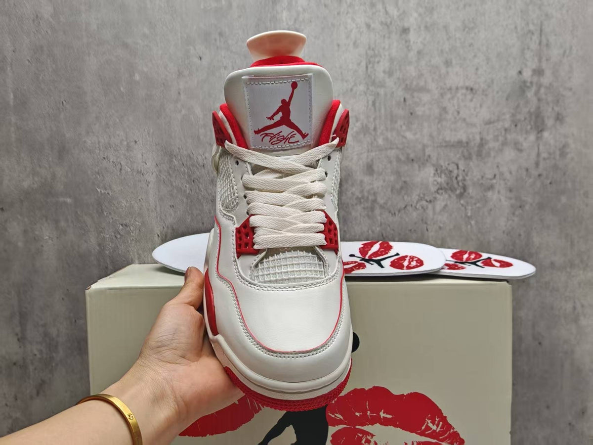 Mid Top Sneakers, Red Colorway, Valentine Design, Lace Up Design, Casual Gift for Sneaker Fans