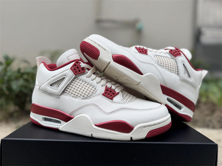 Mid Top Sneakers, White Red Colorway, Lace Up Design, Casual Gift for Sneaker Fans