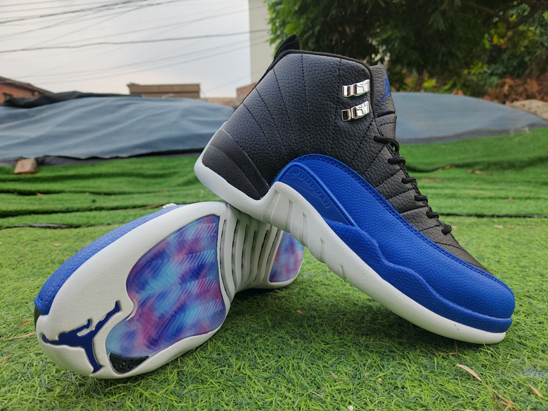 High Top Sneakers, Blue White Black Colorway, Lace Up Design, Casual Gift for Sneaker Fans