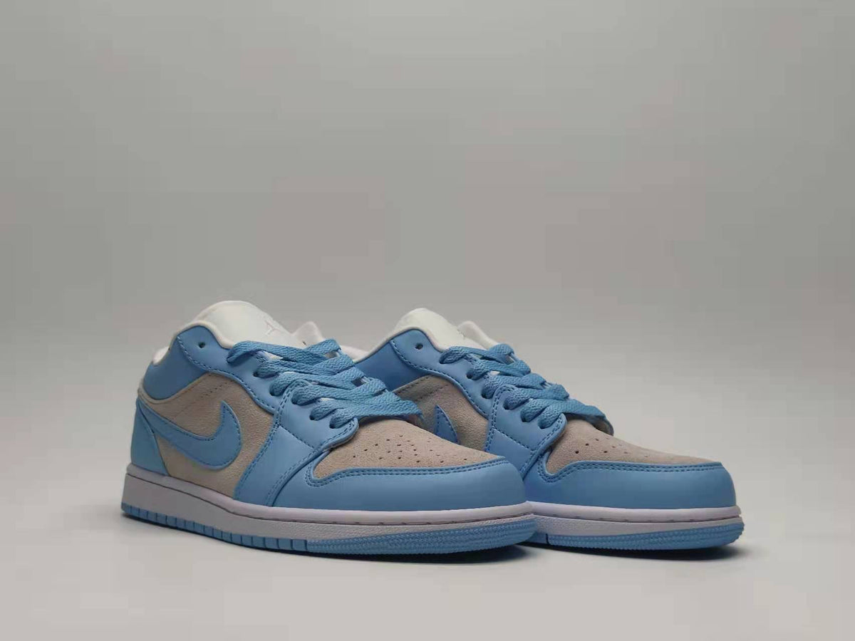 Low Top Sneakers, University Blue Colorway, Lace Up Design, Casual Gift for Sneaker Fans