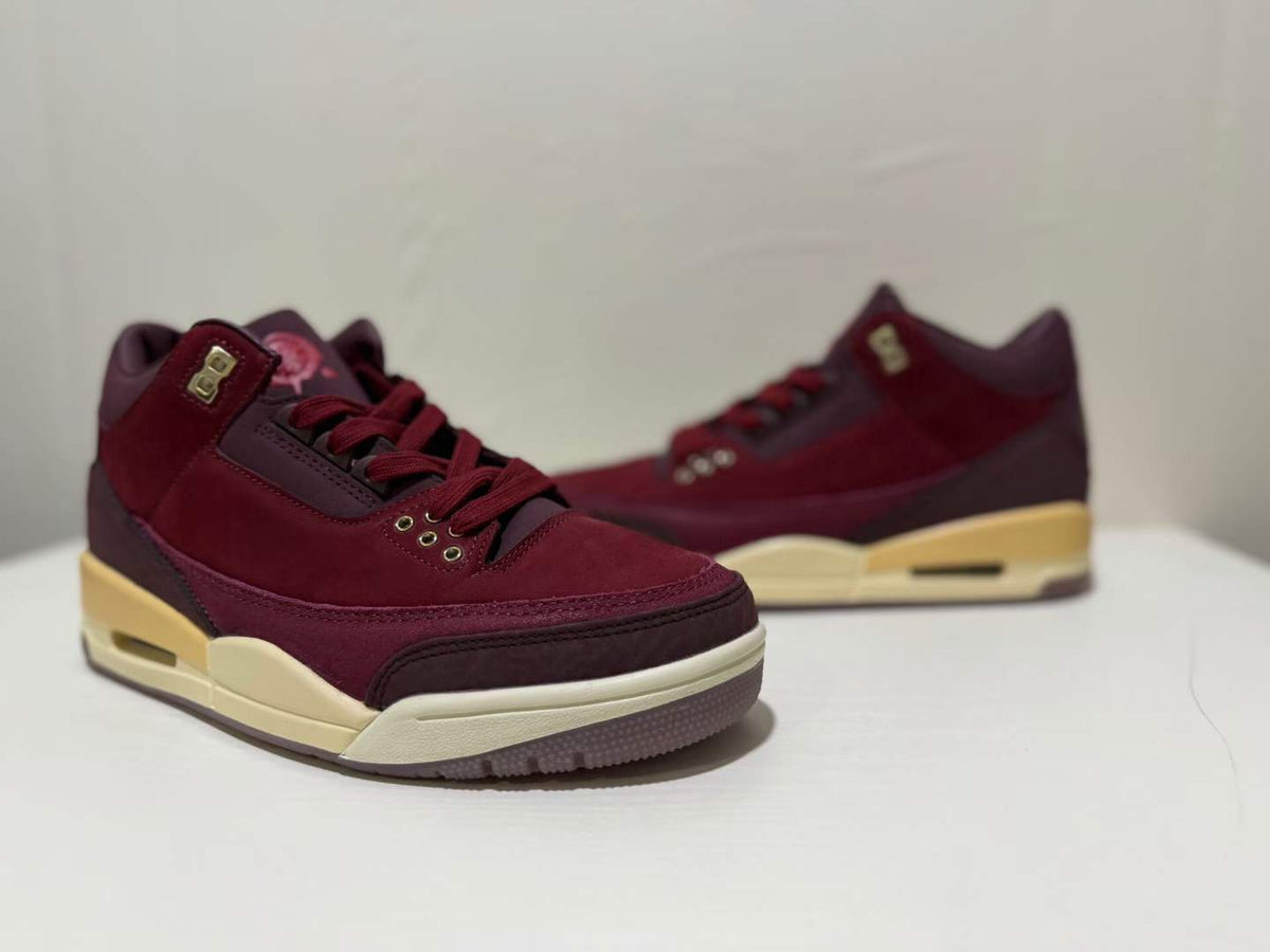 Mid Top Sneakers, Burgundy Beige Colorway, Lace Up Design, Casual Gift for Sneaker Fans