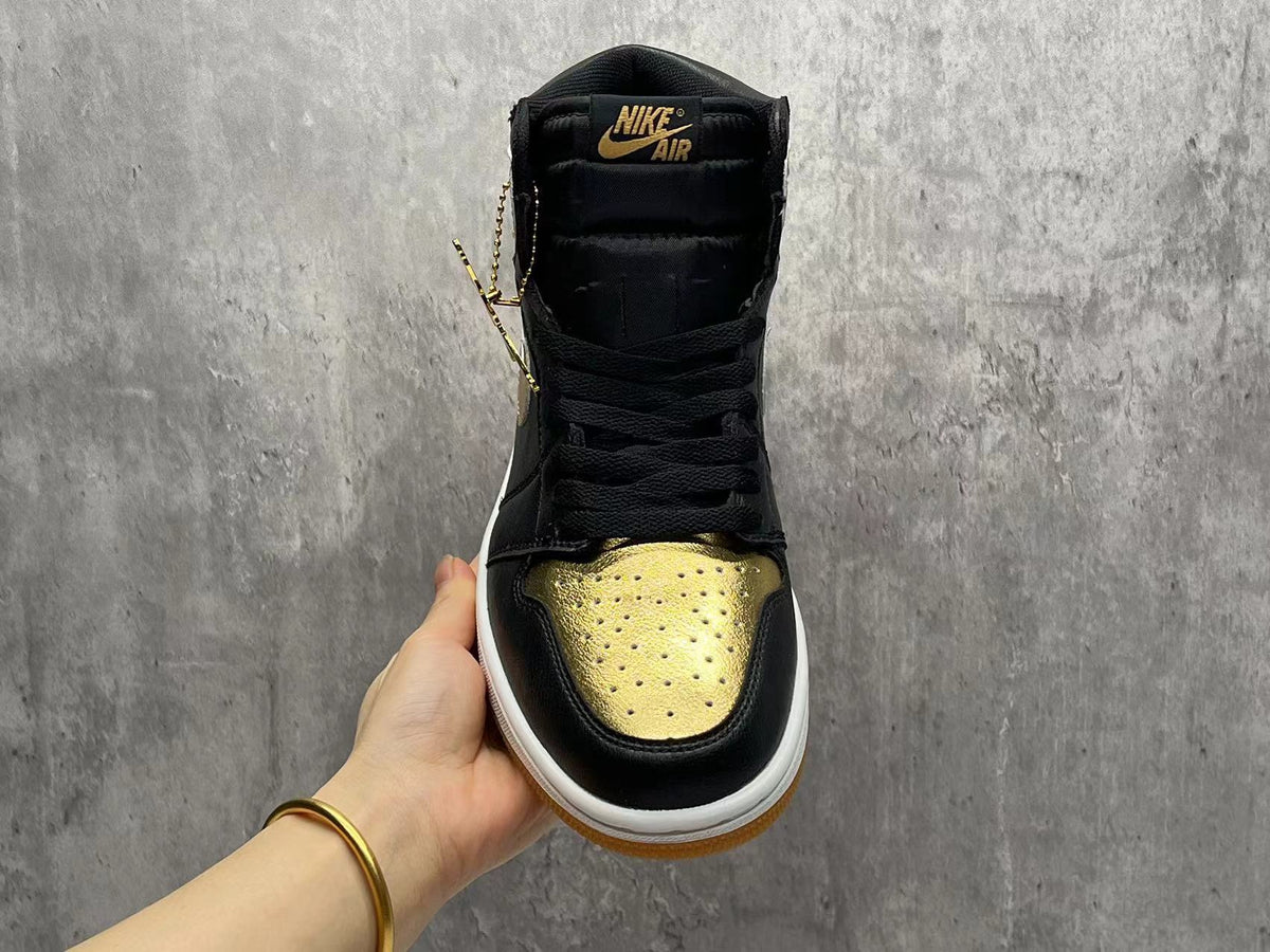 High Top Sneakers, Black Gold Colorway, Lace Up Design, Casual Gift for Sneaker Fans