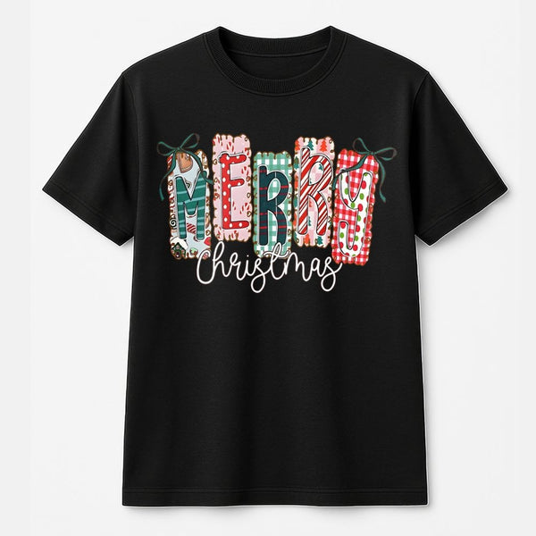 Coquette Aesthetic Christmas Shirt, Merry Christmas T-Shirt, Adorable Preppy Holiday Graphic Tee, Retro Winter Christmas T-Sh