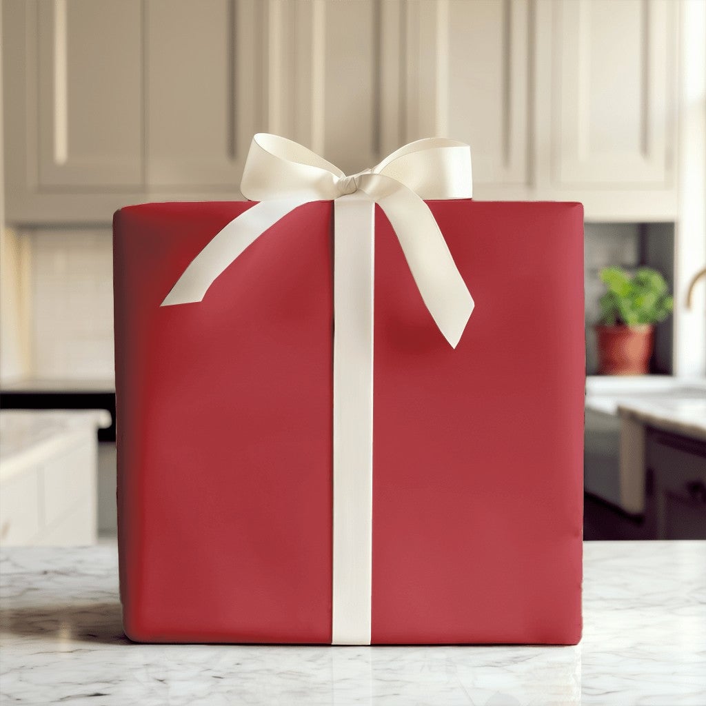 Matte Red Gift Wrap, Solid Dark Red Wrapping Paper, Christmas Wrapping Paper, Birthday Gift Wrap Roll, Holiday Wrapping Paper
