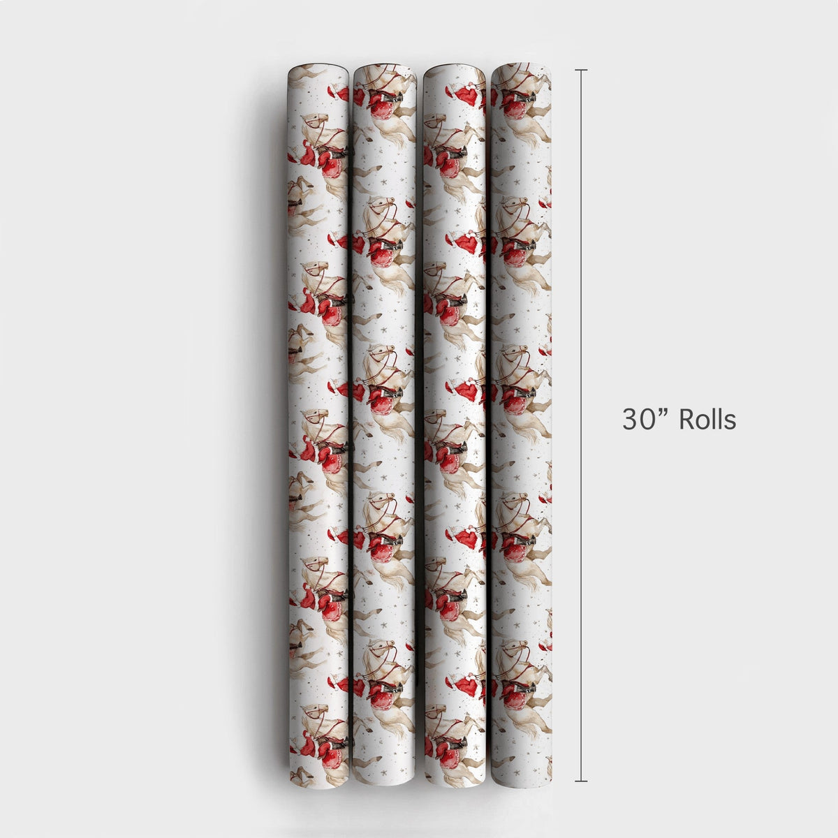 Equestrian Christmas Gift Wrap, Santa Riding Horse Wrapping Paper, Watercolor Horse Lover Holiday Paper, Festive Xmas Gift Wr