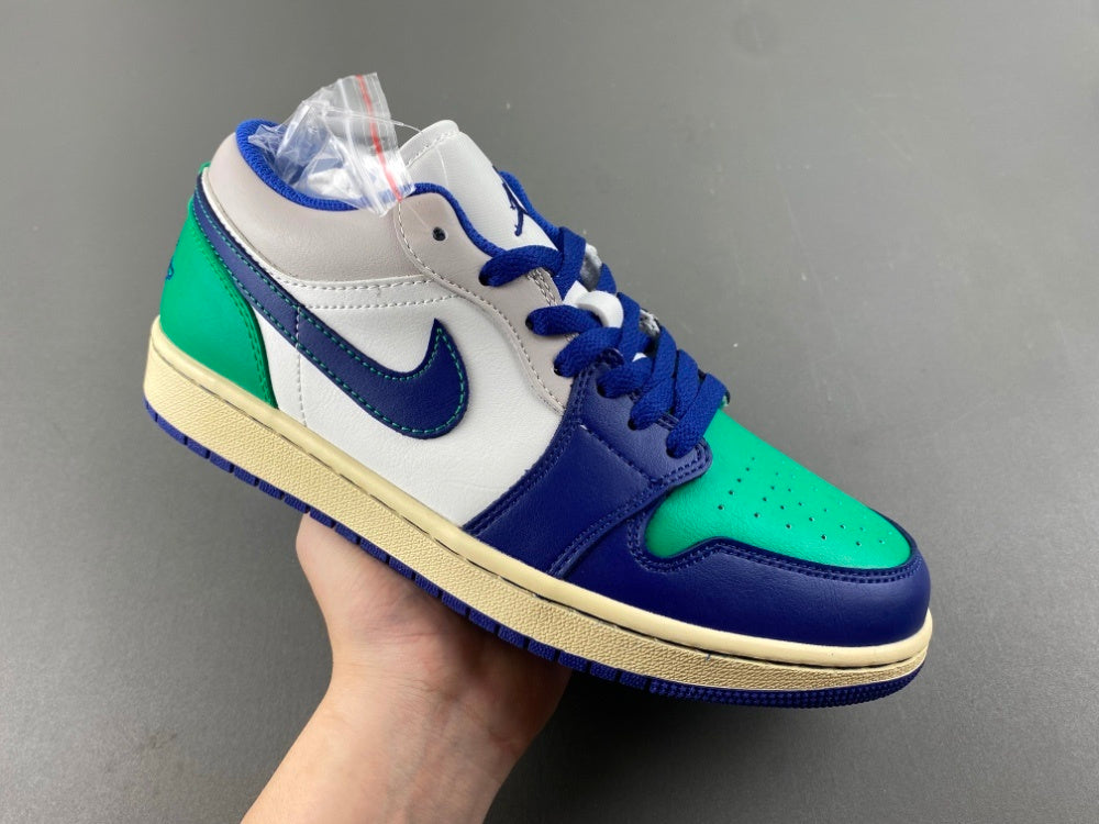 Low Top Sneakers, White Green Purple Colorway, Lace Up Design, Casual Gift for Sneaker Fans