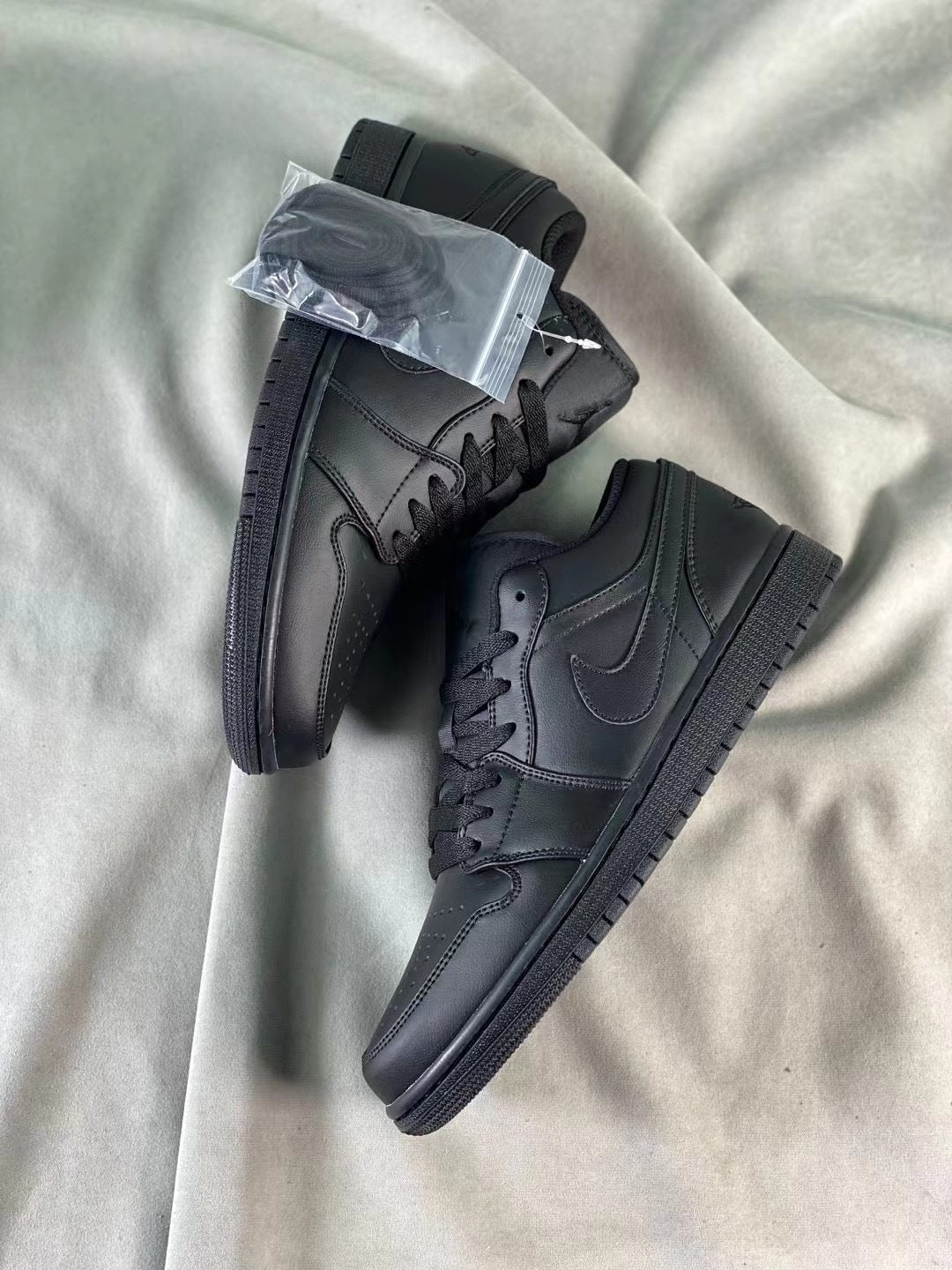 Low Top Sneakers, Black Colorway, Lace Up Design, Casual Gift for Sneaker Fans