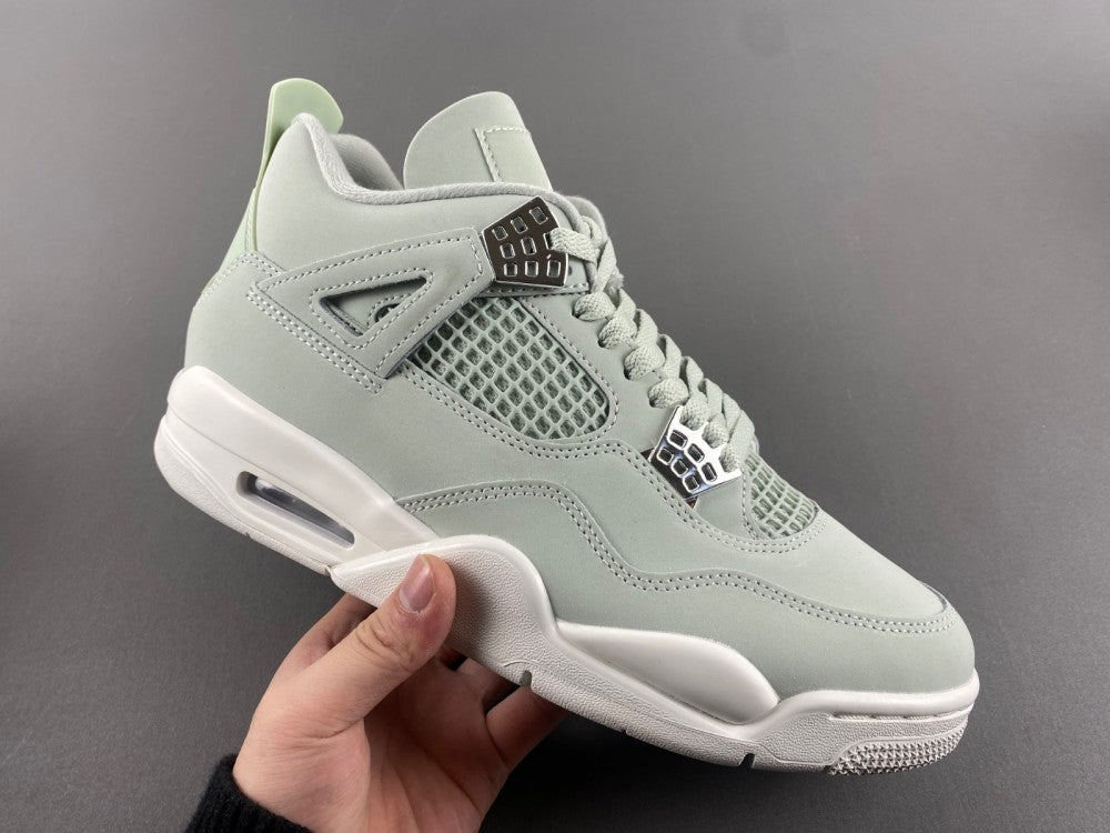 Mid Top Sneakers, Green Silver Colorway, Lace Up Design, Casual Gift for Sneaker Fans