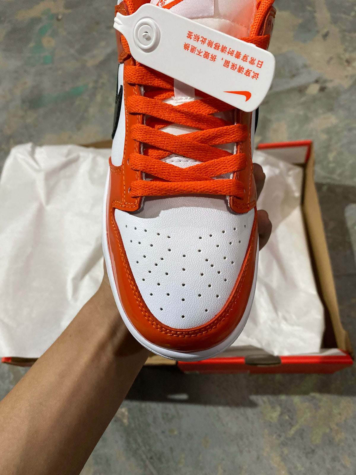 Low Top Skate Shoes, White Black Orange Colorway, Lace Up Design, Casual Gift for Shoe Lovers