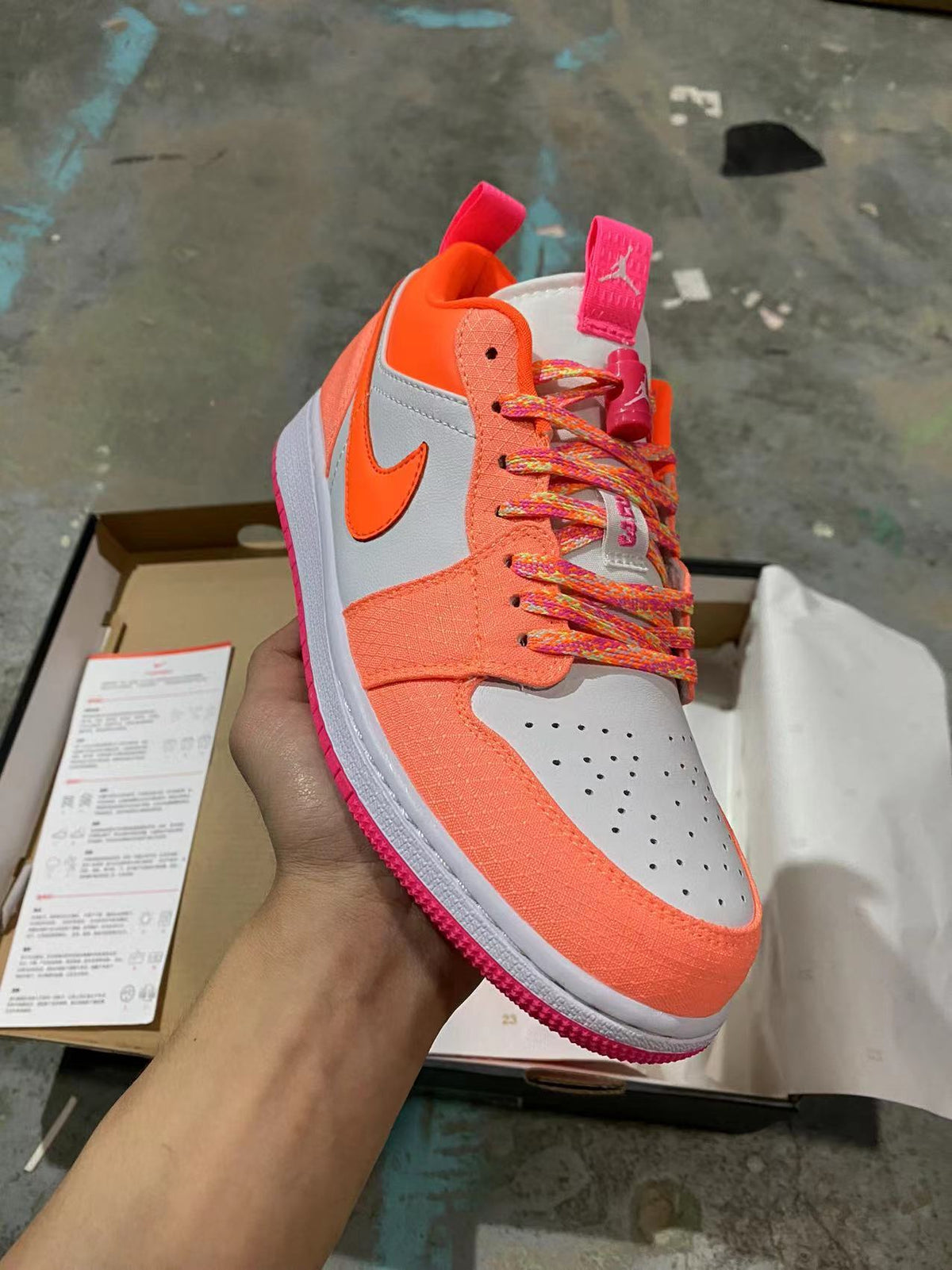 Low Top Sneakers, Orange Colorway, Lace Up Design, Casual Gift for Sneaker Fans
