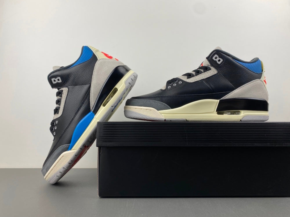 Low Top Sneakers, Blue Black Red Gray Colorway, Lace Up Design, Casual Gift for Sneaker Fans