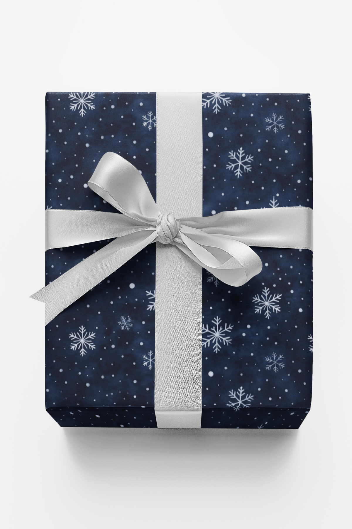 Deep Indigo Snowflake Gift Wrap, Midnight Snowfall Wrapping Paper, Celestial Winter Holiday Wrapping Paper, Christmas Gift Wr