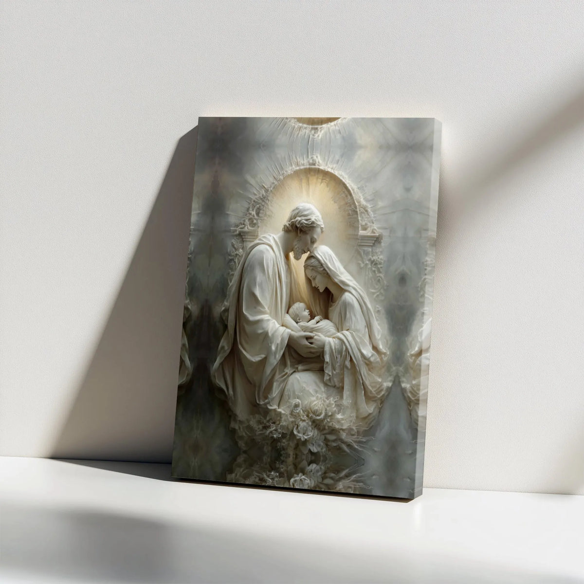 Baby Jesus Christian Religious Print, Sacred Nativity Holy Family Canvas Art, Christmas Wall Decor, Digital Download