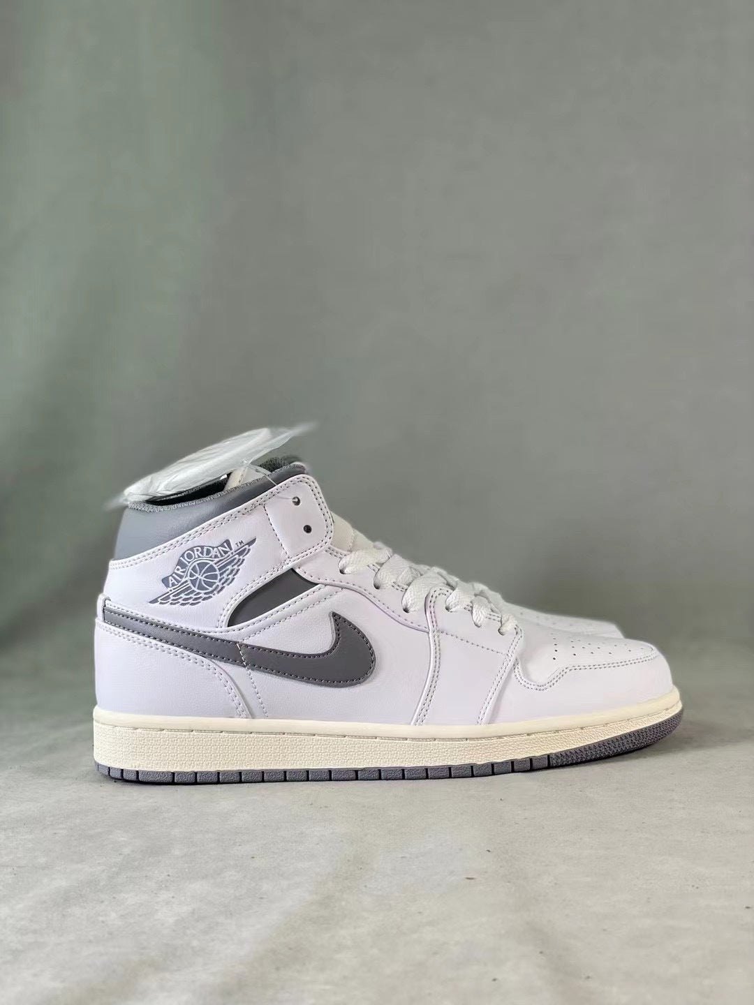 Basketball Shoes, White Gray Colorway, Retro, Vintage, Mid Top, Lace Up Design, Casual Gift for Shoe Lovers