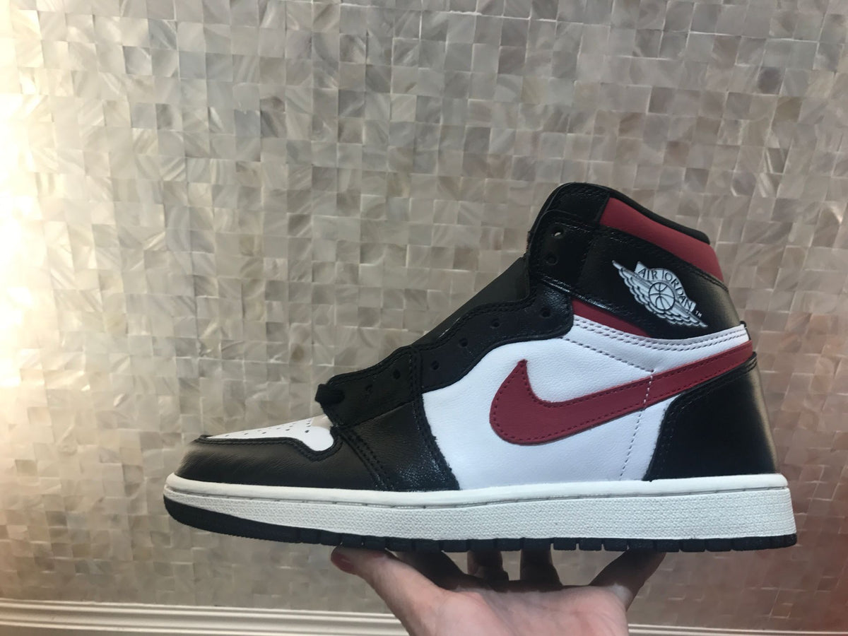 Sneakers, Black White Burgundy Colorway, Lace Up Design, Casual Gift for Sneaker Fans