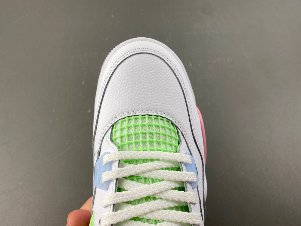 Retro Low Top Sneakers, White Green Pink Colorway, Valentine Design, Lace Up Design, Casual Gift for Sneaker Fans