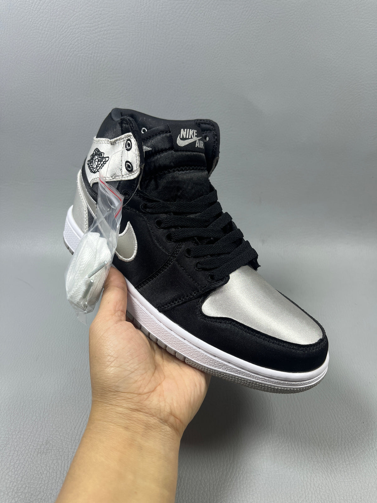 High Top Sneakers, Silver Colorway, Lace Up Design, Casual Gift for Sneaker Fans