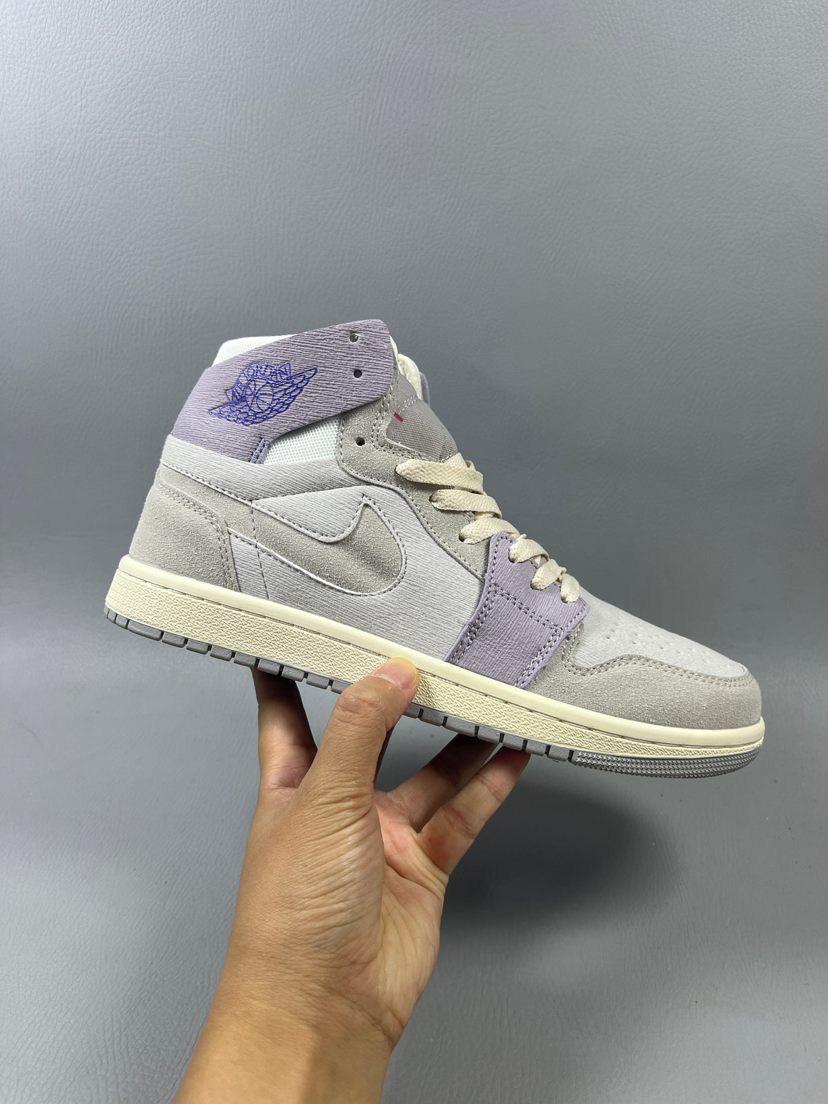 High Top Sneakers, Purple Gray Colorway, Lace Up Design, Casual Gift for Sneaker Fans