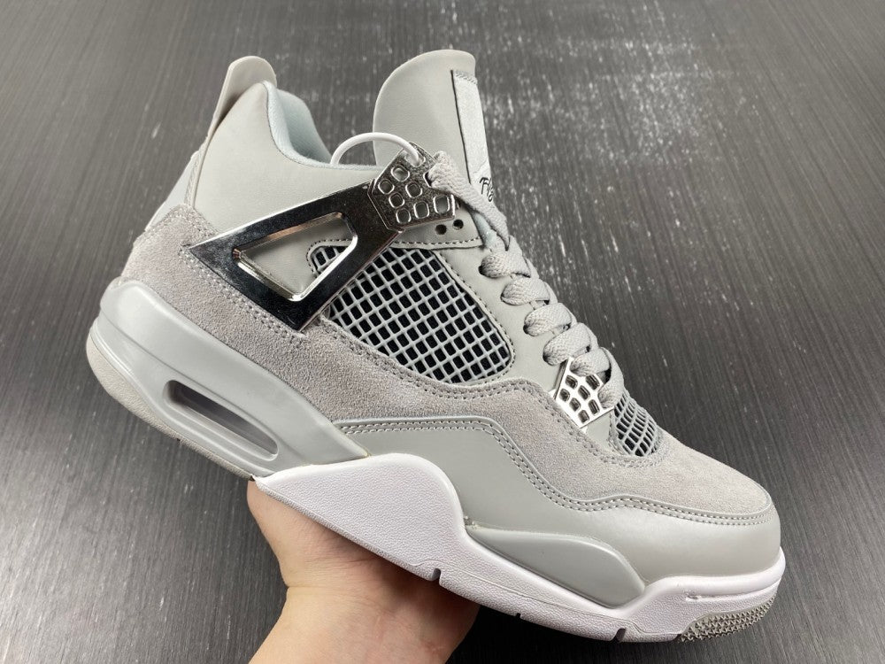 Sneakers, Silver Colorway, Leather Footwear, Metallic Finish, Lace Up Design, Casual Gift for Sneaker Fans