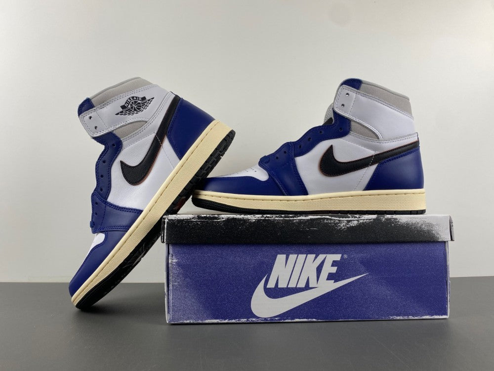 High Top Sneakers, Blue White Colorway, Lace Up Design, Casual Gift for Sneaker Fans