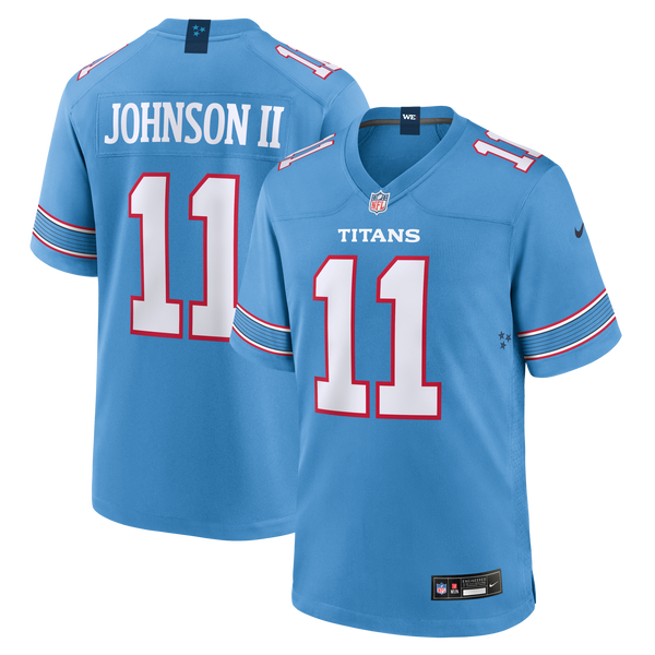 Tennessee Titans Jermaine Johnson II Light Blue Team Game Jersey
