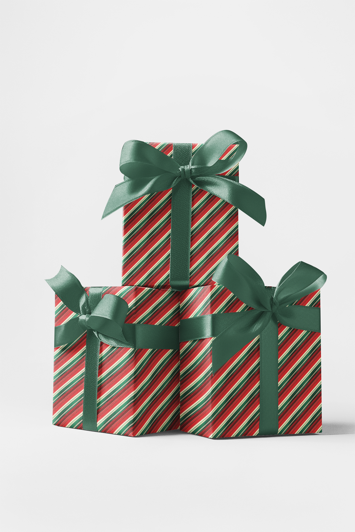 Christmas Peppermint Stripe Gift Wrap, Candy Cane Striped Wrapping Paper, Festive Holiday Wrapping Paper, Xmas Present Paper 