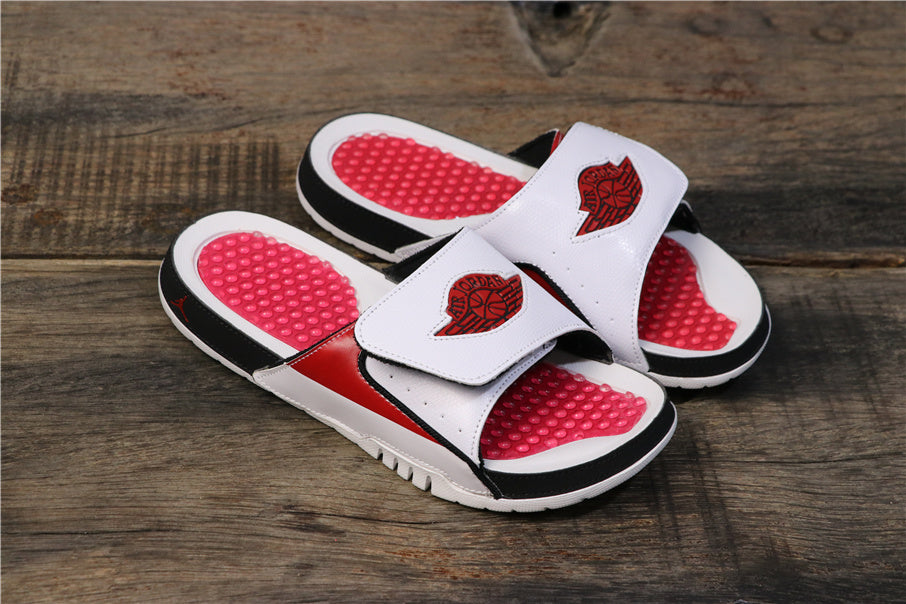 Retro Slides, White Red Colorway, Slip On Design, Casual Gift for Shoe Lovers