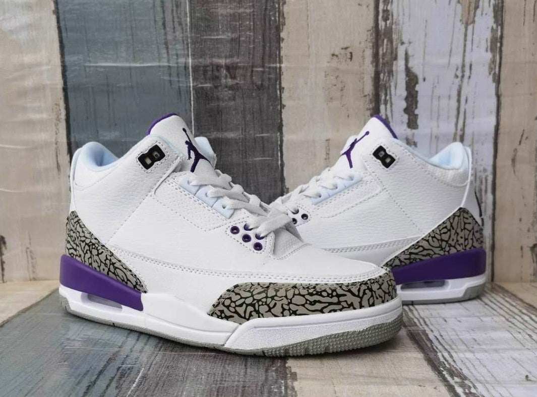 Sneakers, White Purple Colorway, Lace Up Design, Casual Gift for Sneaker Fans