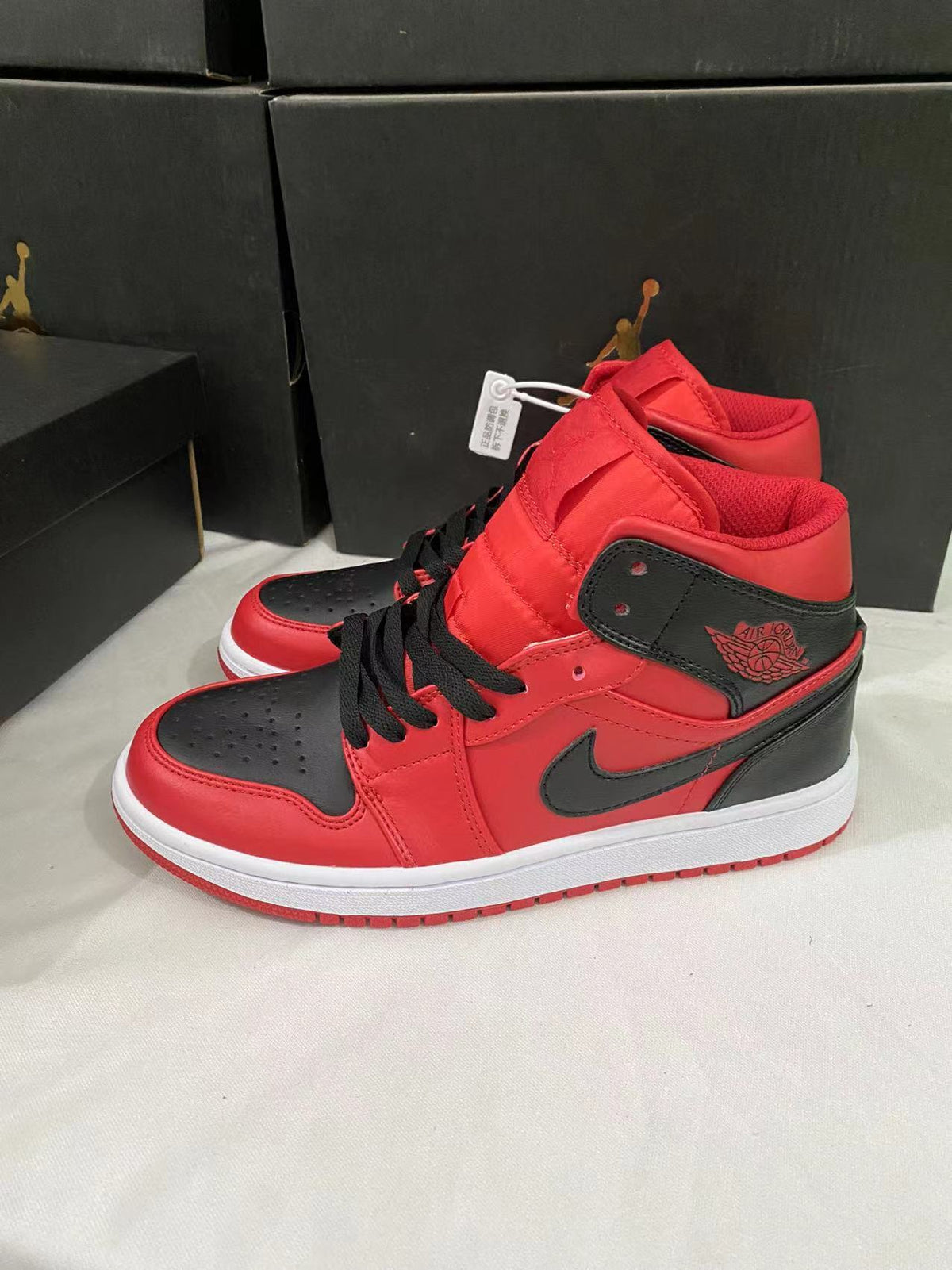 Sneakers, Black Red Colorway, Lace Up Design, Casual Gift for Sneaker Fans