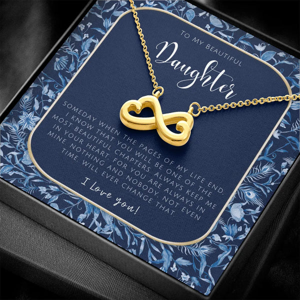 Sentimental Daughter Pendant, Daughter Infinity Heart Necklace, Forever Love Infinity Necklace, Meaningful Daughter Present, 