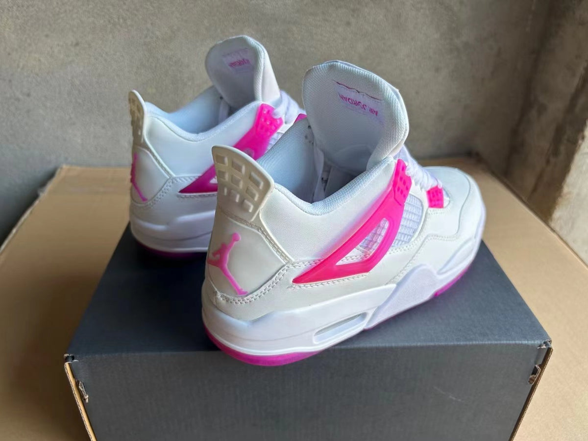 Mid Top Sneakers, White Pink Colorway, Lace Up Design, Casual Gift for Sneaker Fans