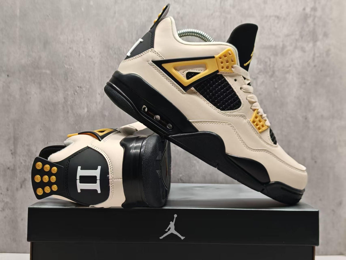 Mid Top Sneakers, Beige Black Yellow Colorway, Lace Up Design, Casual Gift for Sneaker Fans