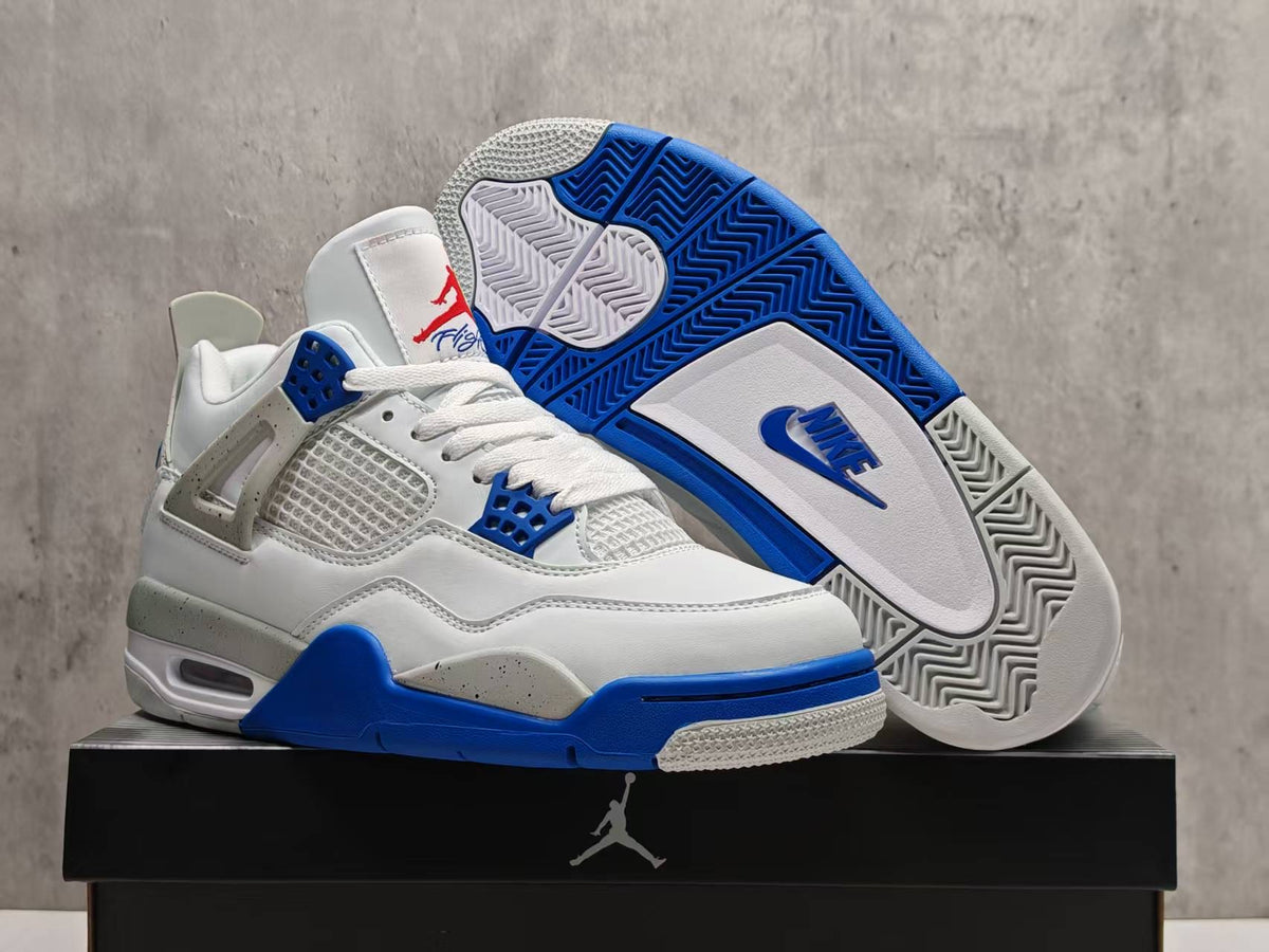 High Top Sneakers, White Blue Gray Colorway, Lace Up Design, Casual Gift for Sneaker Fans